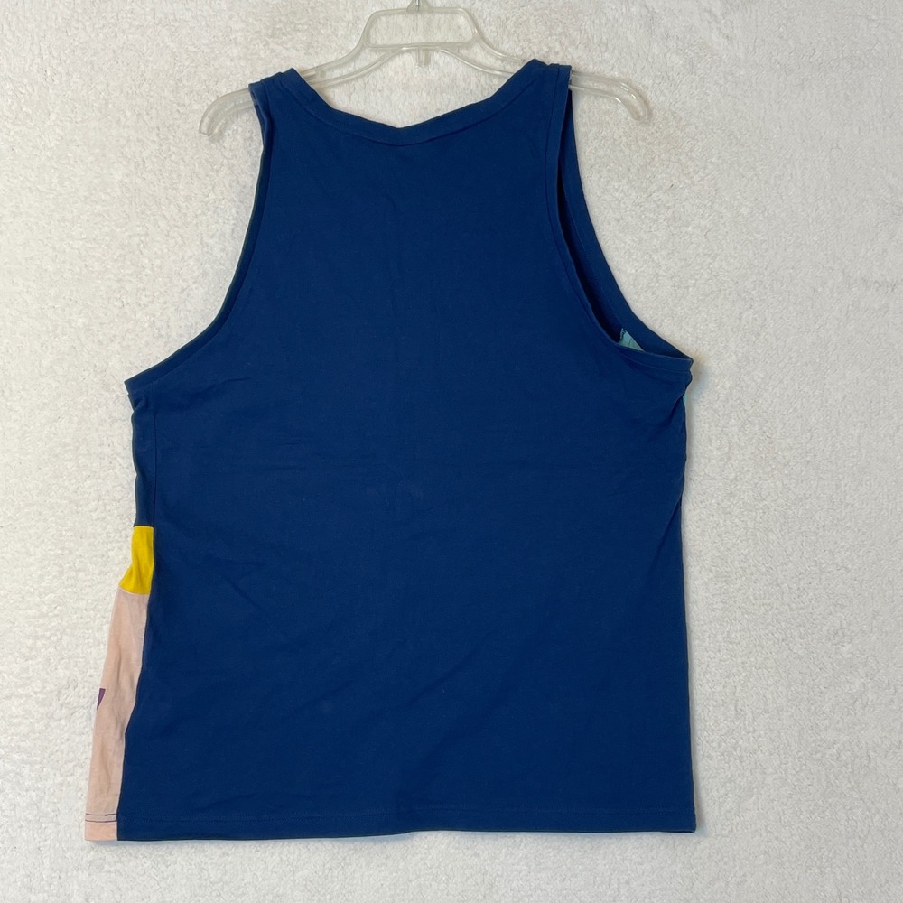 Adidas Originals Men L Navy Blue Colorblock Trefoil Tank Top Sleeveless Shirt - Picture 10 of 10